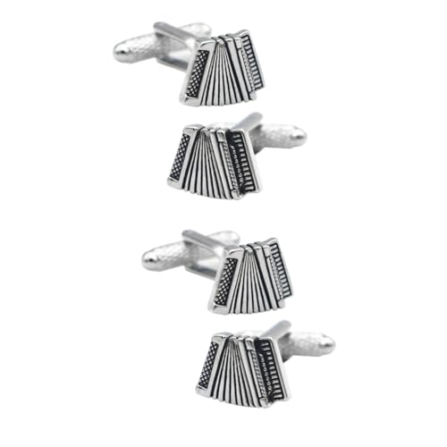 PartyKindom 2 Sätze Herren Manschettenknöpfe Akkordeon Design Reinem Kupfer Stilvolle Accessoires Für Anzüge Businesshemden Und Besondere Anlässe Schwarz 2 Stück * 2 von PartyKindom