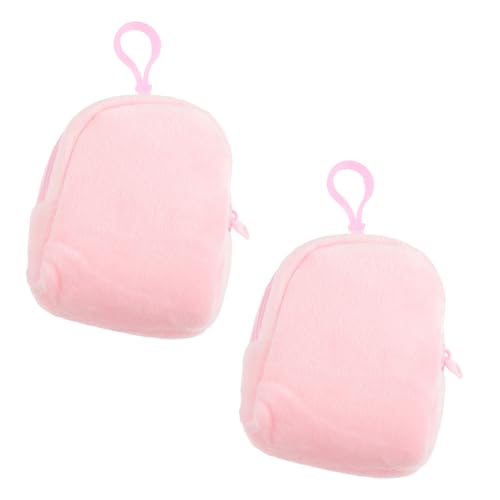 PartyKindom 2 Stck Geldbörse Farbenfrohes Plüsch Täschchen mit Schlüsselanhänger für Mädchen Münzen und Kleine Gegenstände Tragbar für Unterwegs von PartyKindom