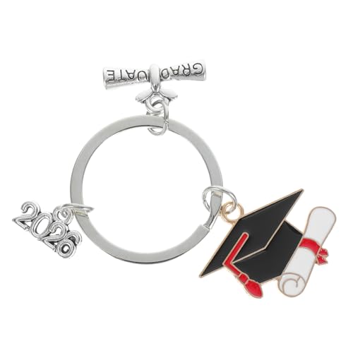 PartyKindom 2 Stück Abschlussgeschenk und Ihn Schlüsselringe mit Bachelor Hut Dekoration für Studenten und Absolventen von PartyKindom