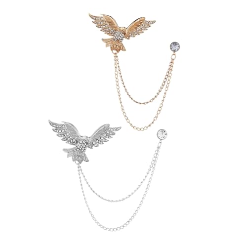 PartyKindom 2 Stück Anstecknadeln mit Quasten kette Brosche für Hemdkragen Herren Damen Vintage Schmuck Passend zu Anzügen Pullovern Schals Accessoire für Festliche Anlässe von PartyKindom