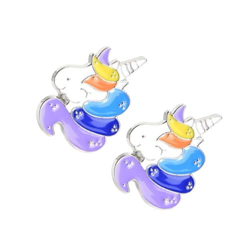 PartyKindom 2 Stück Bunte Einhorn Broschen Anstecknadeln für Mädchen Cartoon Design Langlebig und Vielseitig für Kleidung Taschen Hüte Schals Geeignet von PartyKindom