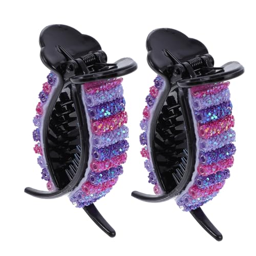 PartyKindom 2 Stück Bunte Haarklammern Rutschfest mit Strasssteinen Dicke Haarspangen für Damen Glänzende Haarschmuck Clips für Party Geburtstag und Alltag von PartyKindom