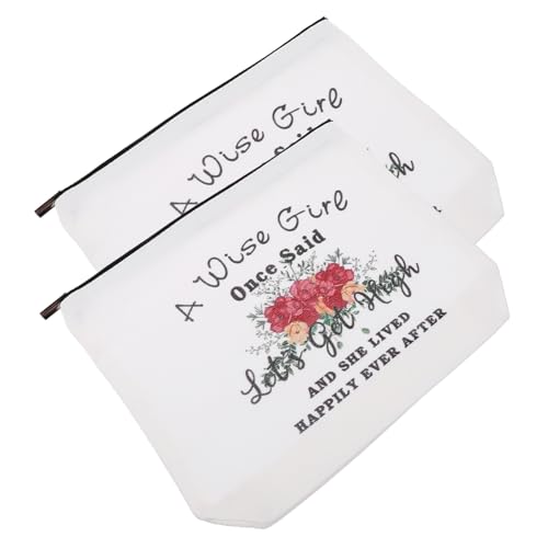 PartyKindom 2 Stück Canvas Kosmetiktasche Damen Langlebige Segeltuch Aufbewahrungstasche mit Reißverschluss Multifunktional für Münzen Schlüssel Make Up Reise Organizer Tragbar Modisch und von PartyKindom