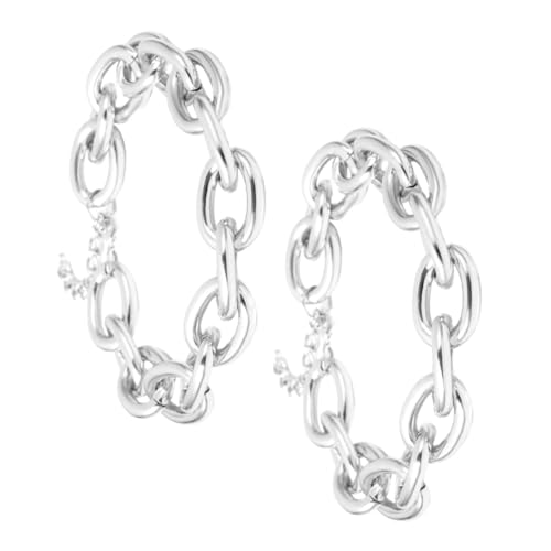 PartyKindom 2 Stück Chunky Curb Link Choker Halskette Vintage Punk Metall Schmuck Damen Geometrisch Minimalistisch Leicht Weihnachten von PartyKindom