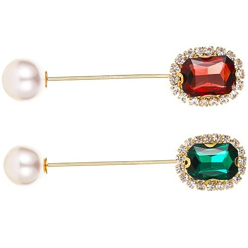 PartyKindom 2stücke Perle Brosche Für Damen Hochzeit Anzug Boutonniere Perlennadel Kragennadel Anstecknadel Kleidung Schmuck Broschen Damen Broschenclips Abschlussballschmuck von PartyKindom