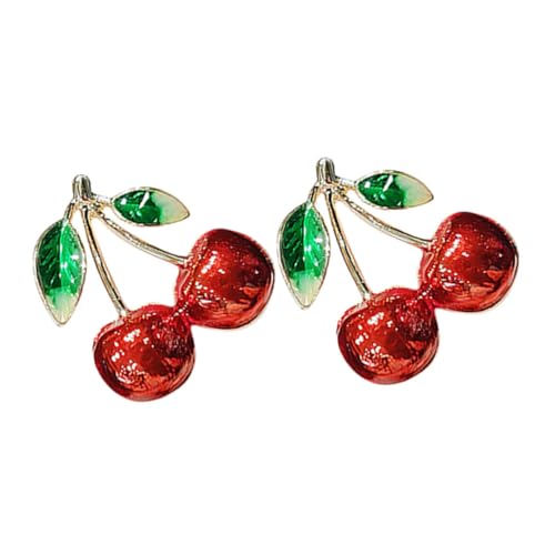 PartyKindom 2 Stück Damen Broschen Kirsche Legierung Anstecknadeln Modischer Schmuck für Jacke Bluse Hochzeit Accessoires von PartyKindom
