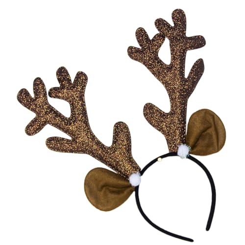 PartyKindom 2 Stück Deer Horn Haarreif Weihnachts Haarband mit Süßen Rentier Geweihen Dekoratives Stirnband für Karneval Cosplay Party Bequem und Rutschfest Damen Mädchen Accessoire von PartyKindom
