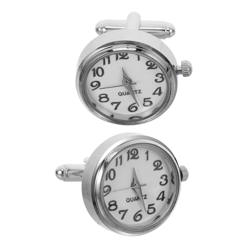 PartyKindom 2 Stück Edelstahl Manschettenknöpfe Herren Mechanisches Uhr Design Kreative Hemdmanschetten Schmuck Geschenk für Business Hochzeit Jubiläum von PartyKindom