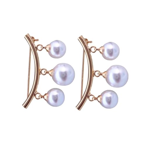 PartyKindom 2 Stück Elegante Perlenbrosche aus Legiertem Kreativer Ansteckpin für Mädchen Stilvolles Kleidungszubehör Geeignet für Festbankett und Party Goldfarben von PartyKindom