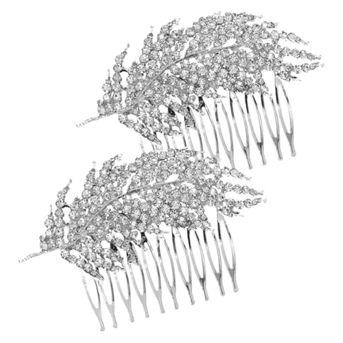 PartyKindom 2 Stück Eleganter Braut Haarkamm mit Funkelnden Strasssteinen Leichter Vintage Haarschmuck aus Robustem Stilvoller Kopfschmuck für Frauen und Mädchen bei Hochzeit und Festlichen von PartyKindom