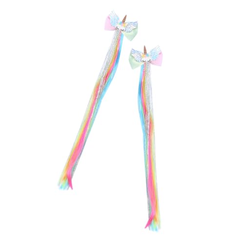 PartyKindom 2 Stück Farbverlauf Einhorn Haarclip für Mädchen Glatte Haarteile Haaraccessoires für Schleifen Einhorn Leicht und Bequem für Partys und Alltagsgebrauch von PartyKindom