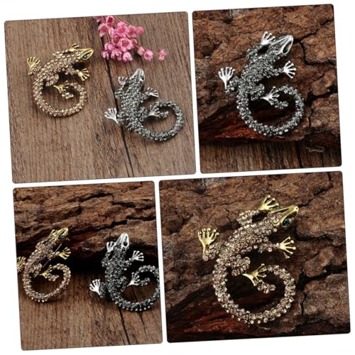 PartyKindom 2 Stück Gecko Broschen aus Legierung Anstecknadeln für Damen Vielseitige Kleidung Dekoration Geeignet für Blazer Hemden Pullover Elegantes Design für Mädchen von PartyKindom