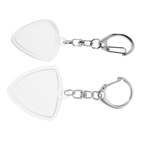 PartyKindom 2 Stück Gitarrenplektrenhalter Anhänger aus Transparentem mit Schlüsselring Kompakter Robuster Pick Case Organizer für Professionelle und Hobby-Gitarristen Platzsparend Kratzfest von PartyKindom