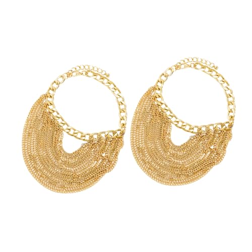 PartyKindom 2 Stück Gold Punk Tassel Fußkettchen Damen Mehrlagige Metallkette mit Geometrischem Design Modisches Boho Schmuckaccessoire für Alltag Strand und Party PartyKindom 2 Stück Gold Punk Tassel Fußkettchen Damen Mehrlagige Metallkette mit Geometrischem Design Modisches Boho Schmuckaccessoire für Alltag Strand und Party von PartyKindom