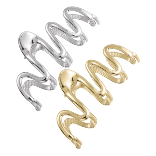 PartyKindom 2 Stück Große Metallische Haarspange für Damen Starker Glatte Oberfläche Wellenförmiges Design Geeignet für Dickes Langes Haar Modischer Haarschmuck Teiliges in Gold und Silber von PartyKindom