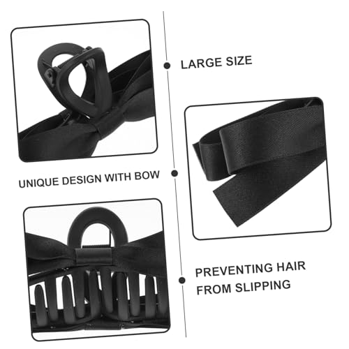 PartyKindom 2 Stück Große Schwarze Haarspangen Doppelseitige Schleifen Krallenclips für Frauen Vielseitig Einsetzbar Fester Griff für Dickes und Dünnes Haar Modisches Haarstyling Zubehör von PartyKindom