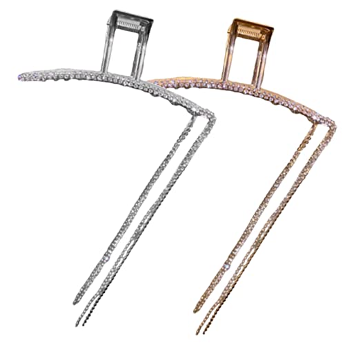 PartyKindom 2 Stück Haarklammern Metall mit Kettentassel Rutschfeste Haarklammer für Dickes und Dünnes Haar Modischer Haarschmuck Damen Styling Clips für Alltag und Arbeit von PartyKindom