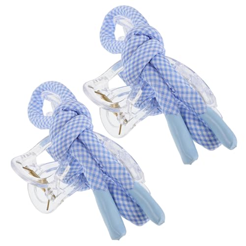 PartyKindom 2stücke Gingham-haarschmuck Mit Haarschleifenklammer Haarspangenschleife Und Marineblauer Haarschleife Mit Schleifen Fürs Haar Haarklammern Für Damen Und Hochsteckfrisur-duttnadel von PartyKindom