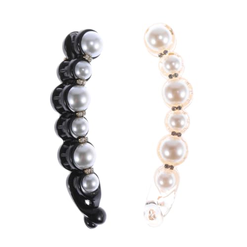 PartyKindom 2 Stück Haarnadel Perle Haarklammern Banane Haarspangen Für Mädchen Pferdeschwanz Form U Süße Haarspangen Elegante Haarspangen Niedliche Haaraccessoires Haarspangen Für Damen von PartyKindom