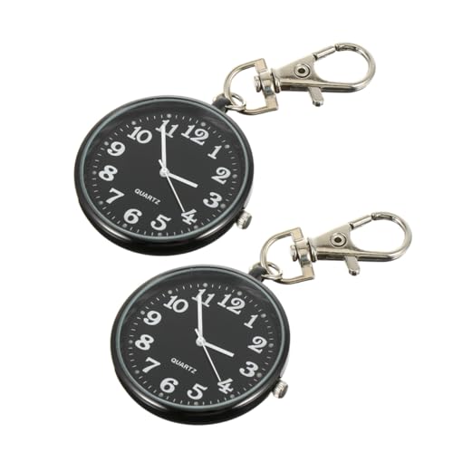 PartyKindom 2 Stück Hängende Nurses Quarzuhr mit Großem Digitalanzeige Schlüsselanhänger Uhr für Pflegepersonal und Studenten Schwarz von PartyKindom