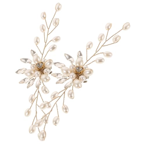 PartyKindom 2 Stück Handgefertigte Schuhclips mit Perlen Eleganter Schuhschmuck für Hochzeiten Partys für Damen Schuhe Goldfarben von PartyKindom