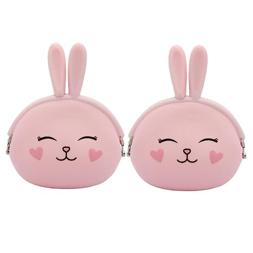 PartyKindom 2stücke Kleines Portemonnaie Aus Hochwertigem Silikon Rosa Mit Münzbörse Geldbeutel Für Damen Wechseltasche Mit Schnallenverschluss Tragbare Schlüsseltasche Für Kleingeld Und Münze von PartyKindom