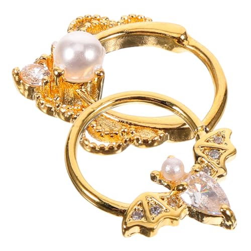PartyKindom 2 Stück Kleine Einzigartige Nasenringe mit Schmetterlings Design Hautfreundliches Goldfarbenes Nasenpiercing Schmuck für Damen für Partys Club und Besondere Anlässe von PartyKindom