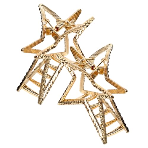 PartyKindom 2 Stück Kleine Star Haarspangen aus Metall Modisches Design Leichter Haarschmuck für Frauen und Mädchen Vielseitig Einsetzbar zum Abteilen und Stylen der Haare Teiliges in Gold von PartyKindom
