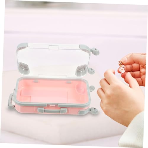 PartyKindom 2 Stück Kleiner Make Up Koffer Mini Reise Organizer Leicht Tragbar Makeup Tool Holder Kosmetiktasche für Falsche Wimpern und Beauty Zubehör Rosa von PartyKindom