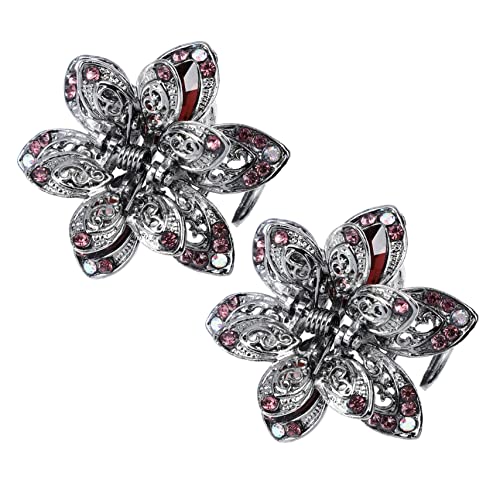 PartyKindom 2 Stück Kristallpunkt -Bohrhaarclip für Frauen geformt Klaue Spiral- Zubehör Braut Haarspange Haarspangen Haarspangen Haarkralle Haarschmuck Legierung Violett von PartyKindom