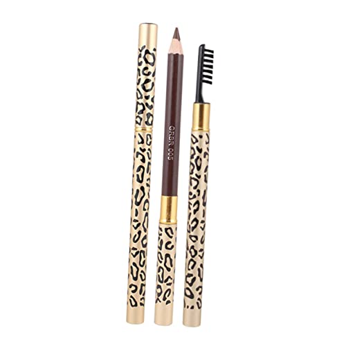 PartyKindom 2 Stück Leopard Augenbrauenstift Doppelseitig mit Pinsel Wasserfester Natürlicher Look Leichte Kaffeefarbe Einfach Anzuwenden für Professionelle und Private Nutzung von PartyKindom