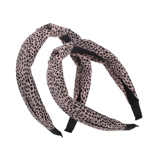 PartyKindom 2 Stück Leopardenmuster Stirnband Damen Breit Knoten Design Leichtes Haarband Sommer Hoher Kamm Look Mode Haarschmuck Für Frauen Mädchen von PartyKindom