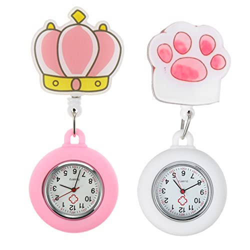 PartyKindom 2 Stück Luminous Krankenschwesteruhr Silikon Clip Uhr mit Quarzwerk Pflegeuhr für Studierende und Krankenschwestern Weiße Füße Rosa Krone PartyKindom 2 Stück Luminous Krankenschwesteruhr Silikon Clip Uhr mit Quarzwerk Pflegeuhr für Studierende und Krankenschwestern Weiße Füße Rosa Krone von PartyKindom
