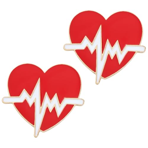 PartyKindom 2 Stück Medizinische Herz Broschen Anstecknadel Kreative Krawattennadel für Ärzte Krankenschwestern und Medizinstudenten Leicht und Tragbar Geschenkidee für Geburtstage und von PartyKindom