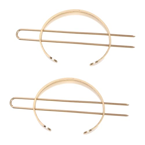 PartyKindom 2 Stück Metallic Haarschmuck Goldene Haarspangen mit Federdesign Eleganter Haarklammer für Pferdeschwanz und Dutt Vintage Haarnadel für Damen Sicherer bei Hochzeiten und von PartyKindom