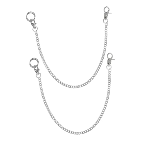 PartyKindom 2 Stück Metallische Verschleißfeste Jeans Hosenkette im Mehrschichtiges Design im Hip Hop Punk Stil für Damen und Herren Robustes Accessoire für Gürtel und Jeans Modisches von PartyKindom