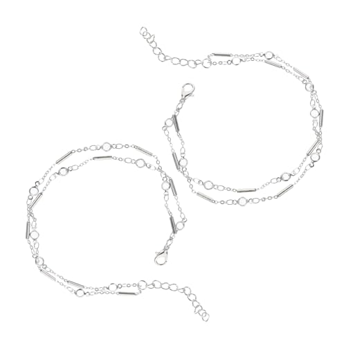 PartyKindom 2 Stück Metallröhren Fußkette Ankle Chains für Frauen für Strandpartys und Festivals Dekorative Schmuckstücke Silber PartyKindom 2 Stück Metallröhren Fußkette Ankle Chains für Frauen für Strandpartys und Festivals Dekorative Schmuckstücke Silber von PartyKindom