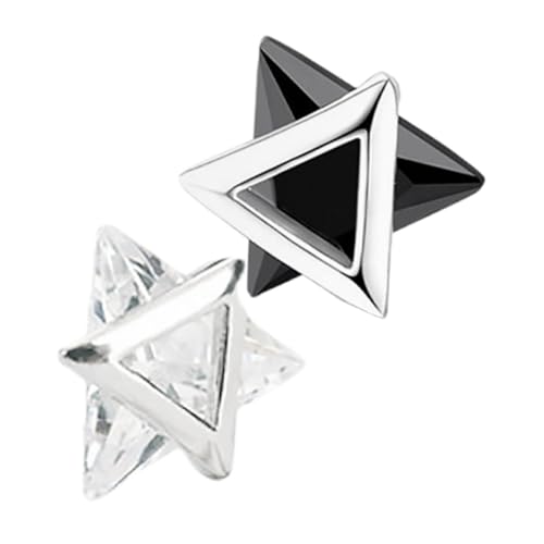 PartyKindom 2 Stück Minimalistische Geometrische Ohrstecker Damen Silber Dreieck Modische Ohrschmuck für Alltag Party und Festival Eleganter Ohrschmuck für Frauen und Mädchen von PartyKindom