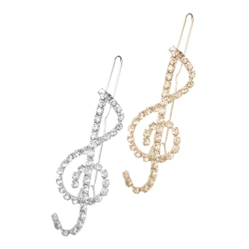 PartyKindom 2 Stück Musical Note Hair Accessoires Haarklammern Zum Styling Lockig Elegant Geformt Haarspangen Für Musiknoten Nicht Haarspangen Für Damen Musiknoten-haarspangen Strasssteine von PartyKindom