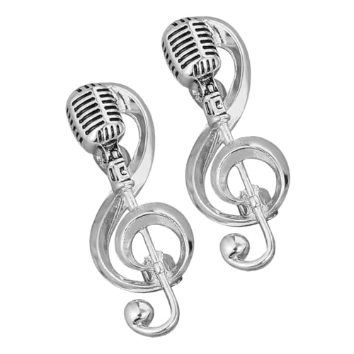 PartyKindom 2 Stück Musik-Brosche-Schmuck Gold Musical Thema Musikalische Brosche Musikbroschen für Damen Broschenstifte für Frauen Musikstifte Mode-Anzug-Brosche Broschüren Legierung Silber von PartyKindom