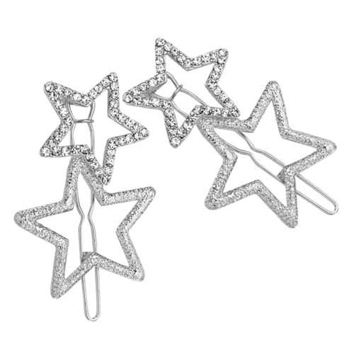 PartyKindom 2 Stück Nonslip Haarklammer mit Funkelndem Stern strass Langlebige Haarspangen für Damen Vielseitige Haarschmuck Deko für Langes Kurzes Glattes und Lockiges Haar von PartyKindom