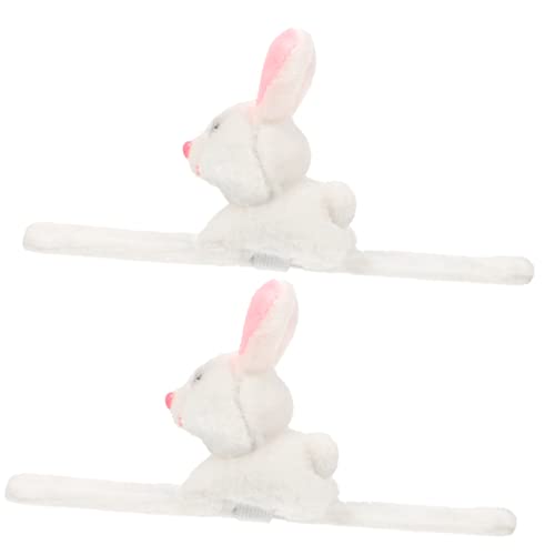 PartyKindom 2 Stücke Bunny Slap Armband für Kinder Plüsch Schlagarmbänder Partygeschenke Flexibles Handgelenkspielzeug Lustige Kuscheltiere für Geburtstagsfeiern von PartyKindom