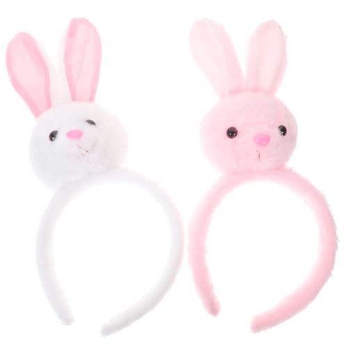 PartyKindom 2 Stück Plüsch Osterhasen Haarreif Weicher Bunny Haarreif mit Großen Ohren Bequemes Hasenohren Stirnband für Ostern Karneval Cosplay und Partyaccessoires von PartyKindom