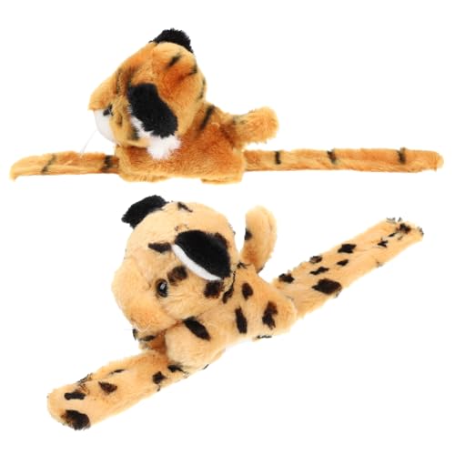 PartyKindom 2 Stück Plüsch Tiere Slap Armband Slap Bracelets Kuscheliges Partyzubehör Klassenzimmerpreis Niedliche Tiermotive Weiche Langlebige Kinderarmbänder von PartyKindom