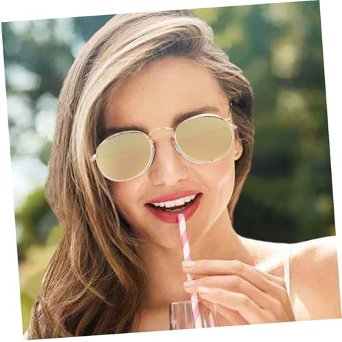 PartyKindom 2 Stück Retro Runde Sonnenbrillen Damen Modisch Farbige Folie Leichte Outdoor Brille Strand Reise Unisex von PartyKindom