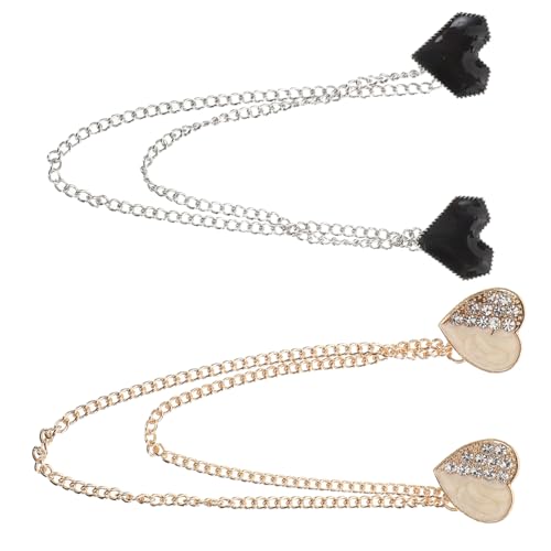PartyKindom 2 Stück Rhinestone Herz Brosche mit Modischer Quastenkette Eleganter Anstecker für Damen für Kleider Cardigans Schals Pullover Mäntel von PartyKindom