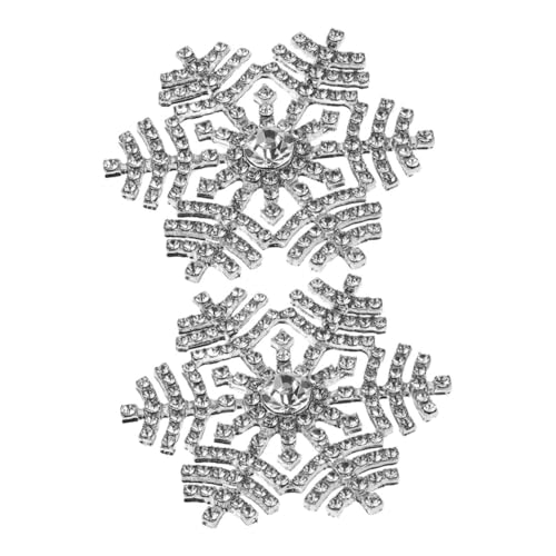 PartyKindom 2 Stück Rhinestone Schneeflocke Brosche Modische Sicherheitsnadeln aus Langlebiger Legierung für Damen Pullover Schals Hüte Vielseitige Dekorative Anstecknadeln von PartyKindom