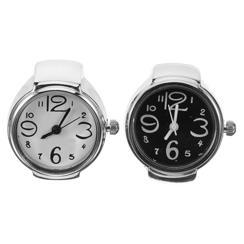PartyKindom 2 Stück Ringuhren Damen Digitaluhr Verstellbare Fingeruhr Leichtes Design Robuste Metalllegierung Alltag Schmuckaccessoire von PartyKindom