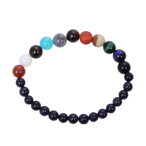 PartyKindom 2 Stück Solar system armband Natürlichen Steinkugeln Planeten Schmuck Unisex Armband Geschenkidee für Geburtstag und Weihnachten von PartyKindom