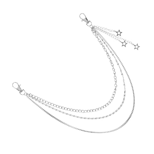 PartyKindom 2stücke Punk-hosenkette Stern Hosenkette Damen Taillenkettengürtel Mit Stern Jeanskettengürtel Taschenkette Für Hosen Hochleistungskette Für Hosen Handtaschenkette von PartyKindom